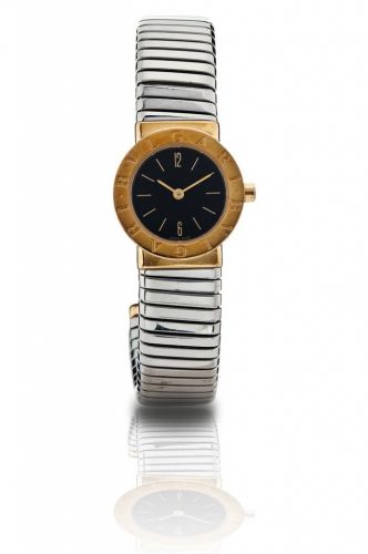 Bvlgari. A fine 18ct gold and stainless steel ladies wristwatch