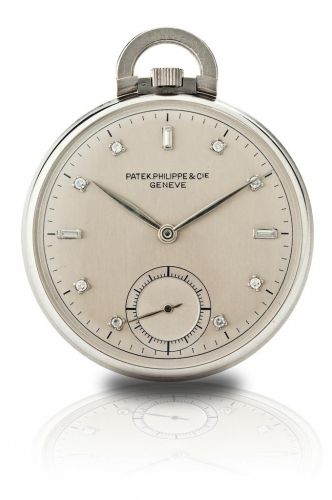 Patek Philippe. A fine platinum PT950 manual wind openface pocket watch