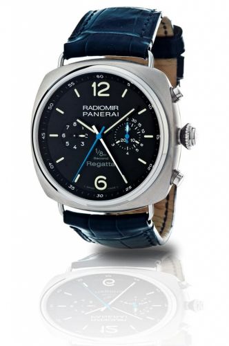 Officine Panerai. A fine and rare titanium automatic limited edition split second chronograph wristwiatch