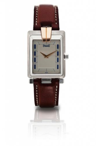 Piaget. A fine 18ct white gold rectangular manual wind wristwatch