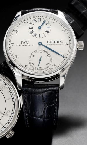 IWC. A fine stainless steel manual wind wristwatch with regulator dial