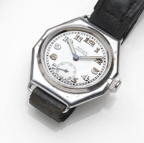 Rolex. A nickel plated manual wind wristwatch