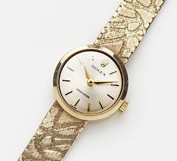 Rolex. A lady's 9ct gold manual wind bracelet watch Precision, Case No.30499, London Hallmark for 1966