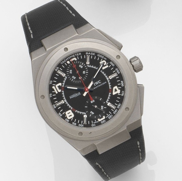 IWC. A titanium automatic chronograph wristwatch with box and papers Ingenieur Chronograph AMG, Ref:IW372504, Case No.313****, Sold 6th December 2008