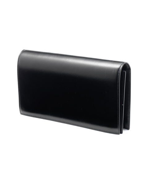 An Hermès black leather clutch bag