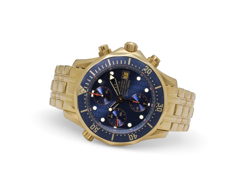 Omega. A fine 18K gold automatic divers' chronograph and bracelet with Helium escape valveSeamaster Professional Chronometer