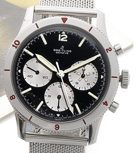 Breitling. A rare stainless steel manual wind chronograph wristwatch Co-Pilot, Ref:7650, Circa 1968