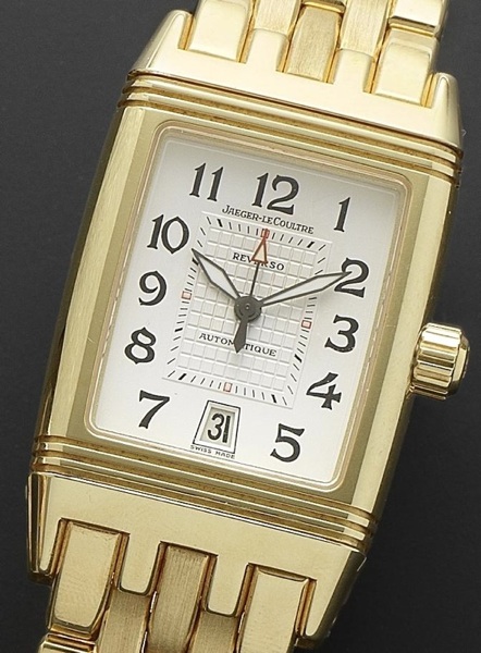 Jaeger-LeCoultre. An 18ct gold automatic calendar bracelet watch with dual timezone indication Reverso Gran Sport, Ref:290.1.60, Case No.2098904, Recent