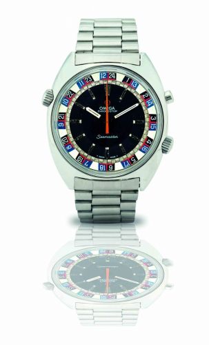 Omega. A stainless steel manual wind chronostop wristwatch