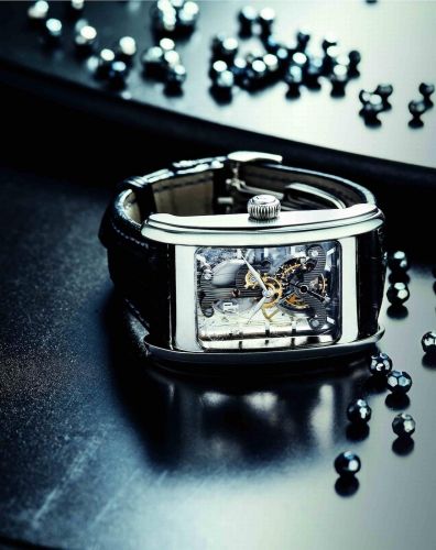 Audemars Piguet. A very fine and rare PT950 platinum and rutilated crystal skeletonized tourbillon manual wind wristwatch