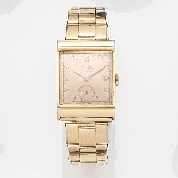Rolex. An 18ct rose gold manual wind bracelet watch