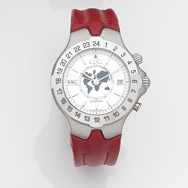 Ebel. A stainless steel automatic calendar world time wristwatch