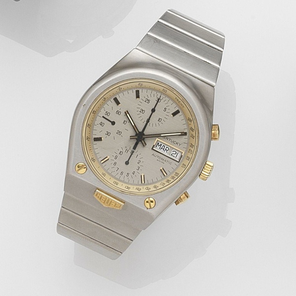 Heuer. A stainless steel automatic calendar chronograph bracelet watch