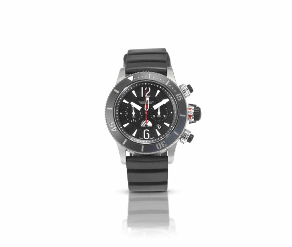 Jaeger-LeCoultre. A fine and rare limited edition titanium dual time calendar chronograph diver's automatic wristwatch