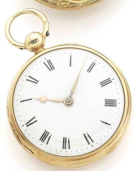 Ralph Gout, London. An early 19th century 18ct gold key wind open face pocket watch