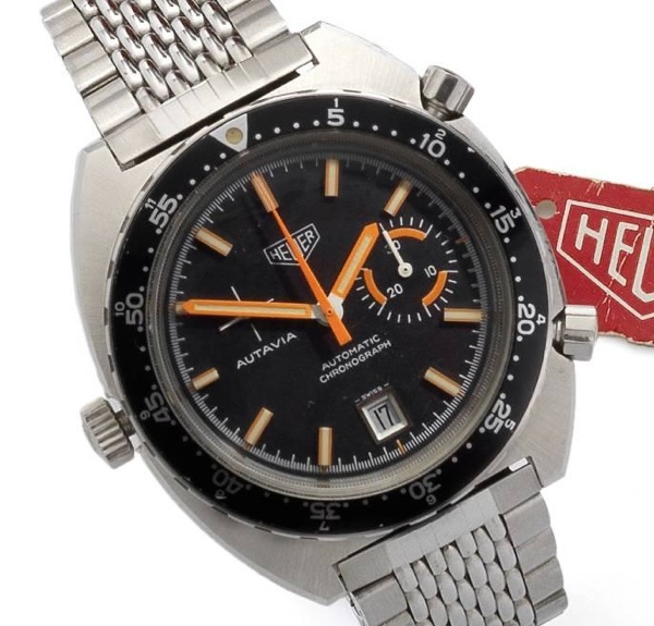Heuer. A stainless steel automatic calendar chronograph bracelet watch