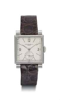 Patek Philippe. A fine and rare stainless steel water-resistant square wristwatch with unusual lugs and sliding sides
