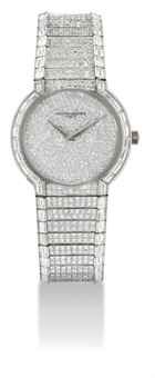 VACHERON CONSTANTIN. A FINE AND IMPRESSIVE PLATINUM AND DIAMOND-SET BRACELET WATCH