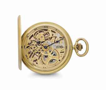 Comor. An 18k Gold Skeletonized Hunter Case Keyless Lever Pocket Watch