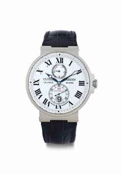 Ulysse Nardin. A Limited Edition Platinum Automatic Chronometer Wristwatch with Date, Power Reserve, and Separate Barometer