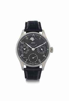 IWC. A Large 18k White Gold Automatic Perpetual Calendar Wristwatch with 7-Day Power Reserve and Moon Phases