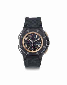 Audemars Piguet. A Large Limited Edition 18k Pink Gold, Titanium and Ceramic Automatic Chronograph Wristwatch with Date