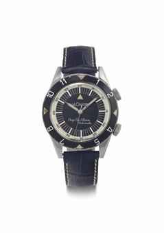 LeCoultre. A Rare Stainless Steel Automatic Wristwatch with Alarm