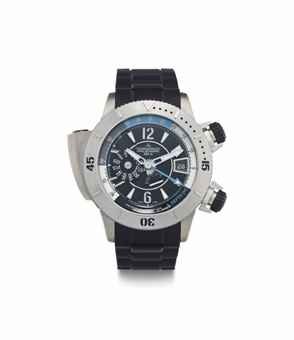 Jaeger-LeCoultre. A Titanium Automatic World Time Wristwatch with Date, 24-Hour Indication, and Depth Scale