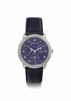 Audemars Piguet. A Platinum Limited Edition Automatic Wristwatch with Power Reserve, Date, and Dual Time Indication