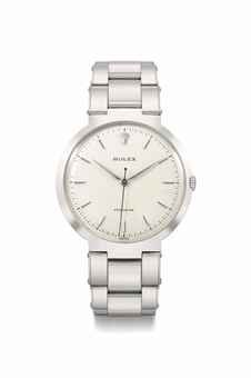 Rolex. A fine and rare oversized stainless steel wristwatch with honeycomb dial and sweep centre seconds