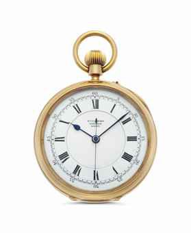 Victor Kullberg. An 18k Gold Openface Keyless Lever Pocket Watch with Center Seconds