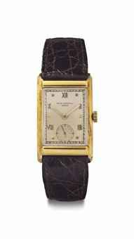 Patek Philippe. An 18k Gold Rectangular Wristwatch