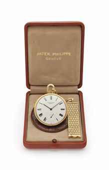 Patek Philippe. An 18k Gold Openface Keyless Lever Dress Watch with Gay Fréres Watch Fob