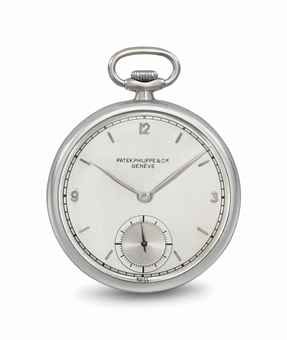 Patek Philippe. A stainless steel openface keyless lever watch