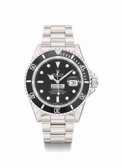 Rolex. A rare stainless steel automatic wristwatch with sweep centre seconds, date and bracelet, guarantee and box, made for COMEX