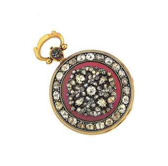 An early 19th century gold, diamond and enamel hunter case pocket watch, by James McCabe