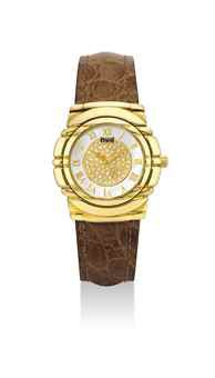 PIAGET. AN 18K GOLD AND DIAMOND-SET WRISTWATCH WITH MOTHER-OF-PEARL DIAL