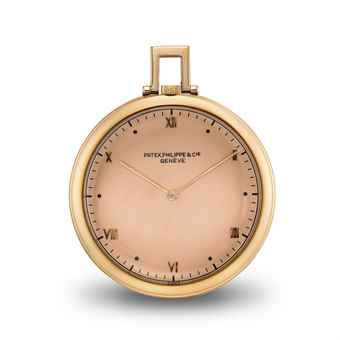 PATEK PHILIPPE. A FINE 18K PINK GOLD OPENFACE KEYLESS LEVER DRESS WATCH WITH SILVERY ROSE DIAL