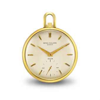 PATEK PHILIPPE. A FINE 18K GOLD OPENFACE KEYLESS LEVER DRESS WATCH