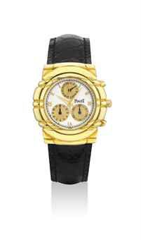 PIAGET. AN 18K GOLD CHRONOGRAPH WRISTWATCH WITH DATE