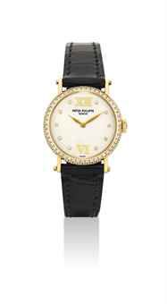 PATEK PHILIPPE. A LADY'S FINE 18K GOLD AND DIAMOND-SET WRISTWATCH