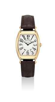VACHERON CONSTANTIN. A FINE 18K PINK GOLD LIMITED EDITION TONNEAU-SHAPED WRISTWATCH WITH HINGED LUGS