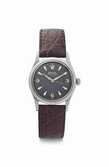 Rolex. A Stainless Steel Automatic Wristwatch with Honeycomb Dial and Center Seconds