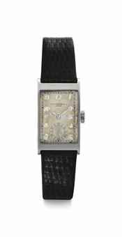 Patek Philippe. A Fine Stainless Steel Rectangular-shaped Wristwatch with Breguet Numerals