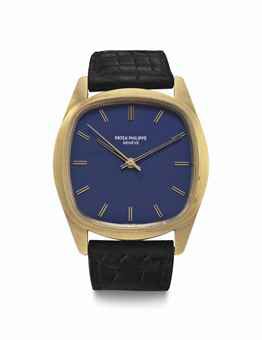 Patek Philippe. An 18k Gold Cushion-Shaped Automatic Wristwatch with Center Seconds