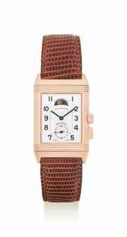 JAEGER-LECOULTRE. A FINE 18K PINK GOLD LIMITED EDITION REVERSIBLE DUAL TIME AND WORLD TIME WRISTWATCH WITH DAY AND NIGHT INDICATION