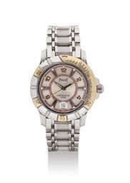 PIAGET. AN 18K TWO-COLOUR GOLD AUTOMATIC WRISTWATCH WITH SWEEP CENTRE SECONDS, DATE AND BRACELET