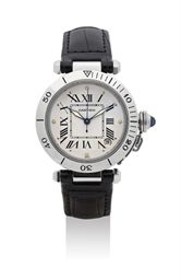 CARTIER. A STAINLESS STEEL AUTOMATIC WRISTWATCH WITH SWEEP CENTRE SECONDS AND DATE