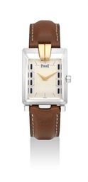 PIAGET. AN 18K TWO-COLOUR GOLD STREAMLINED RECTANGULAR WRISTWATCH