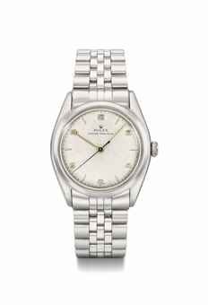 Rolex. A rare stainless steel wristwatch with sweep centre seconds and bracelet